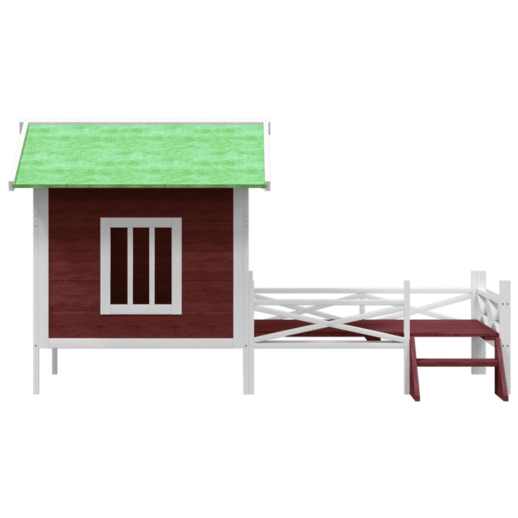 vidaXL Hondenhok 159x120x88,5 cm massief grenenhout mokkakleurig afbeelding