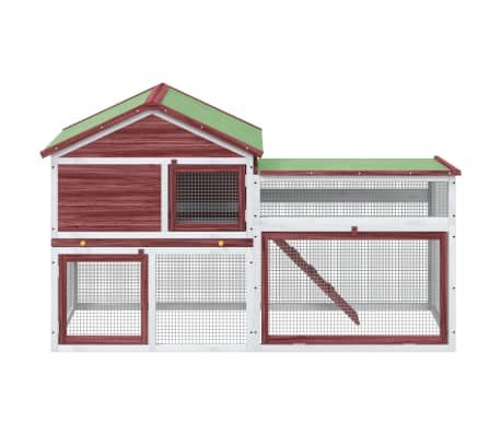 vidaXL Rabbit Hutch Mocha 185.5x60.5x109.5 cm Solid Wood Pine