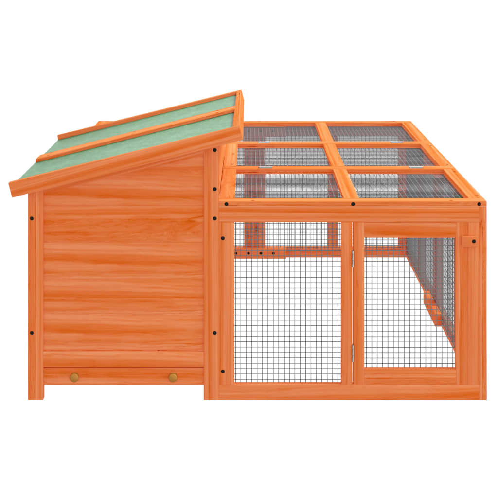 Rabbit Hutch Brown Solid pine wood 57.1 x 48.4 x 26.6 in Durable vidaXL - Picture 7 of 8