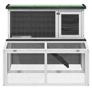 vidaXL Konijnenhok 102x90x84,5 cm massief grenenhout grijs