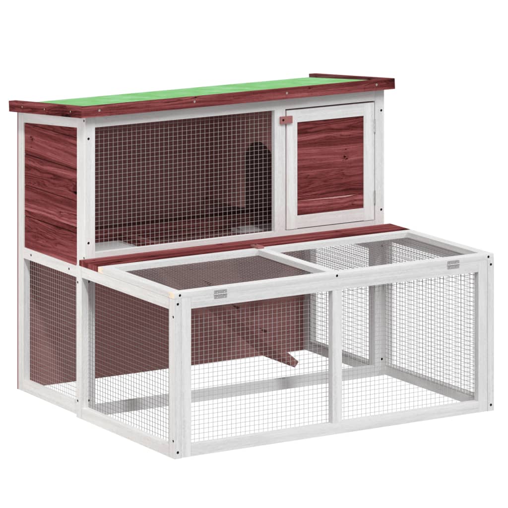 vidaXL Králíkárna moka 102 x 90 x 84,5 cm masivní borové dřevo