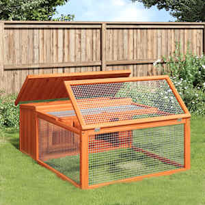 Zajčnik rjav 117,5x97x47,5 cm trdna borovina