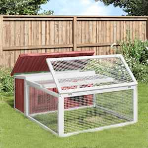 Zajčnik mocha 117,5x97x47,5 cm trdna borovina