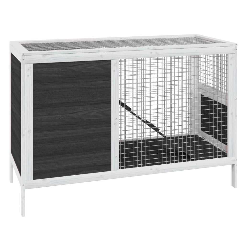vidaXL Králíkárna šedá 103 x 44 x 69,5 cm masivní borové dřevo