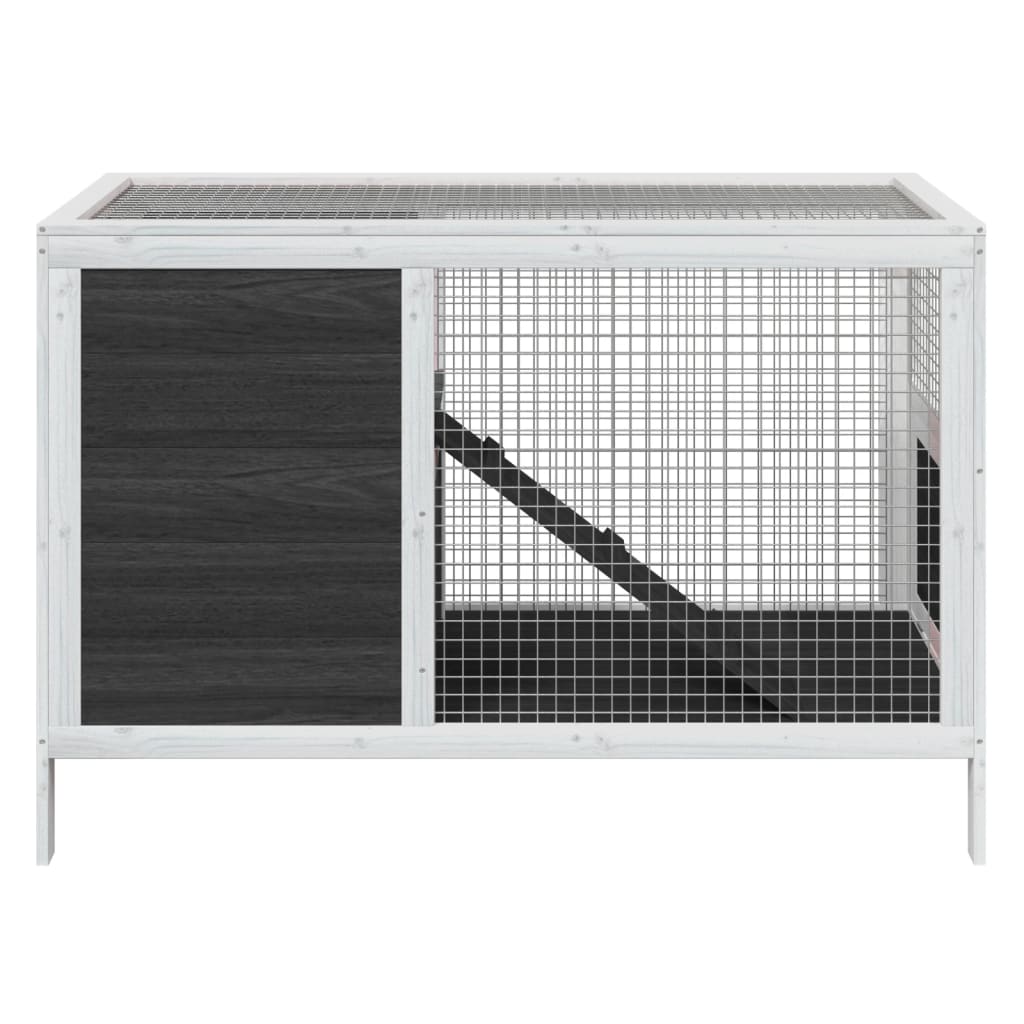 vidaXL Cușcă pentru iepuri gri 103x44x69,5 cm lemn masiv de pin