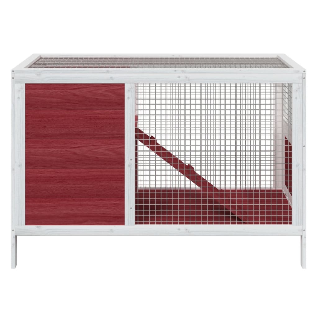 vidaXL Konijnenhok 103x44x69,5 cm massief grenenhout mokkakleurig afbeelding
