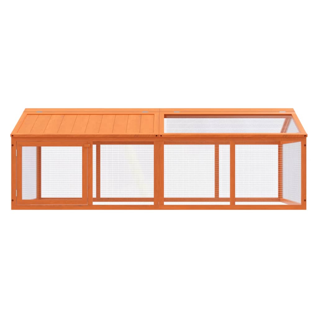 vidaXL barna tömör fenyőfa futtatóketrec 200 x 112,5 x 74 cm