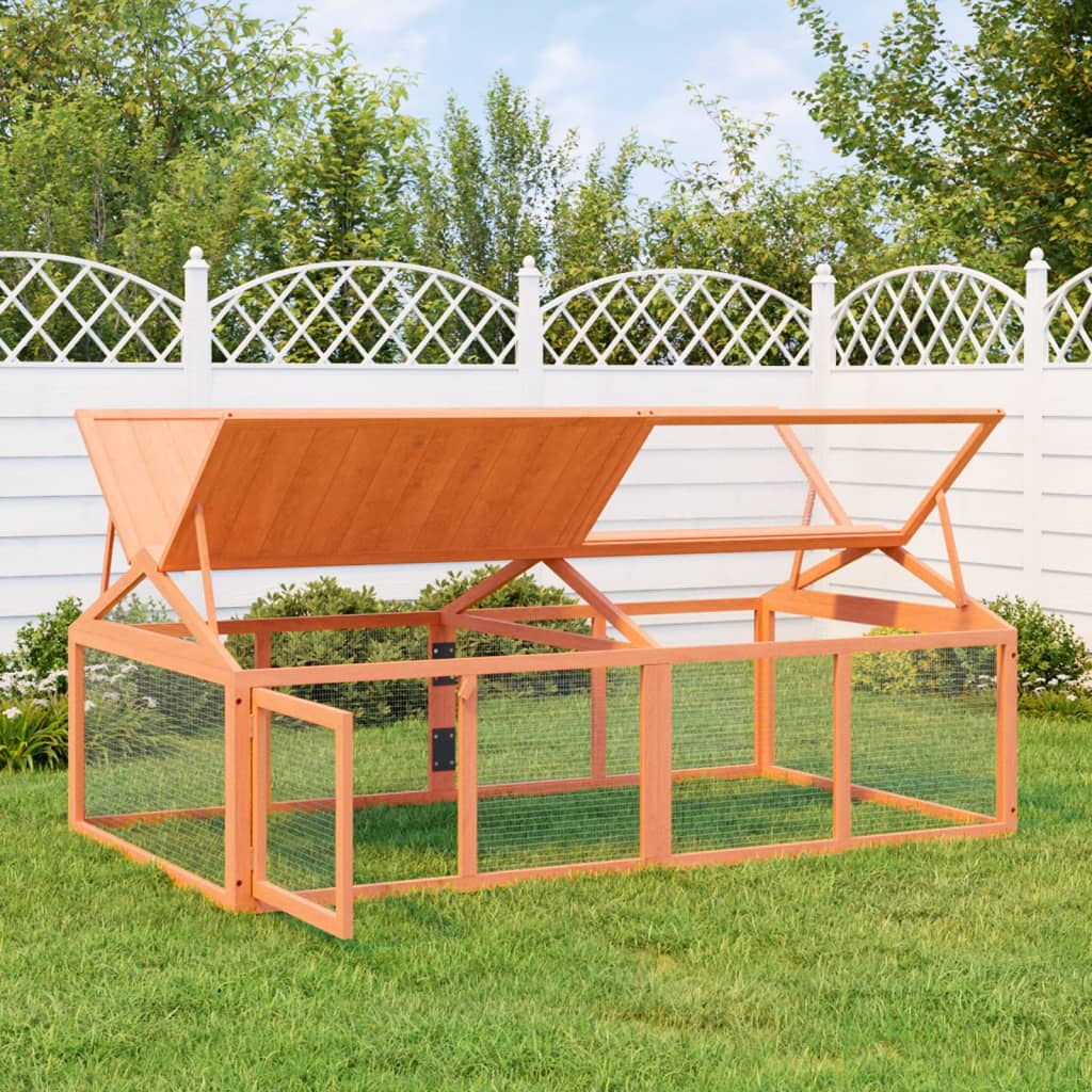 vida XL Freilaufgehege Braun 200x 112,5x 74 cm Massivholz Kiefer