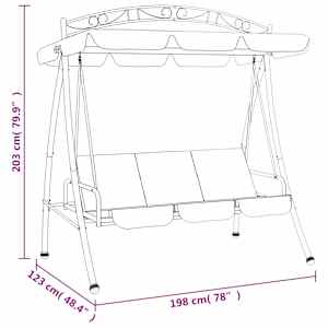 Zahradní houpačka se stříškou zelená 198 cm textil a ocel - obrázek 9