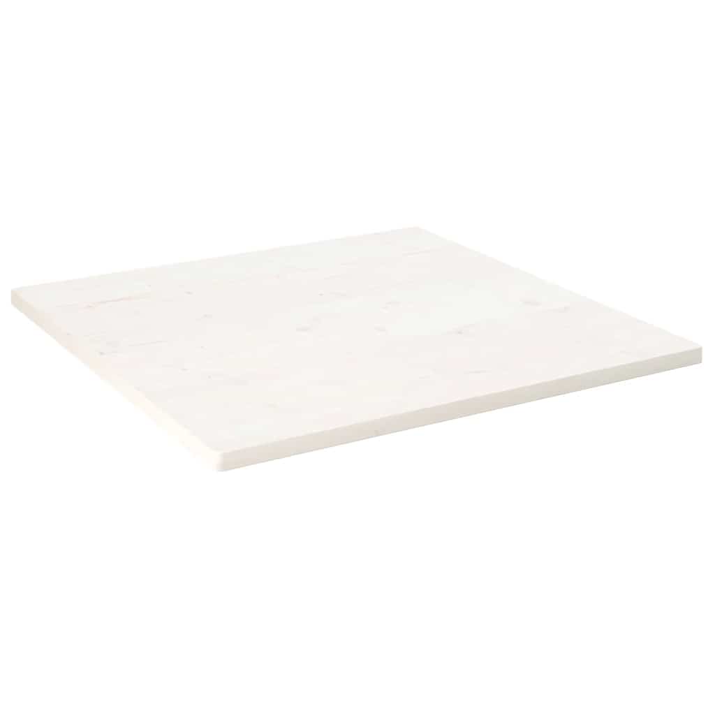 vidaXL Tischplatte Weiß 70x70x2,5 cm Massivholz Kiefer Quadratisch