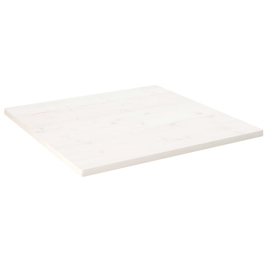 vidaXL bordplade 80x80x2,5 cm firkantet massivt fyrretræ hvid