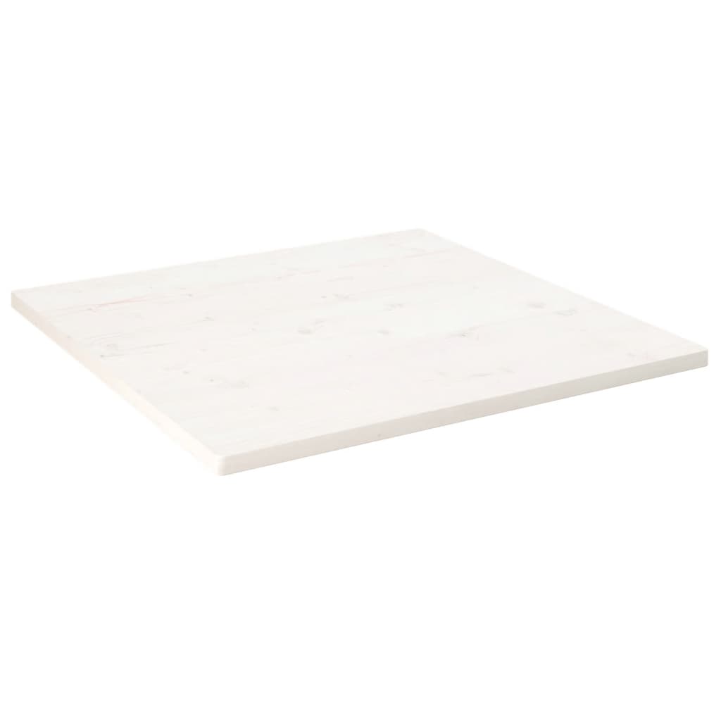 vidaXL Blat de masă, alb, 90x90x2,5 cm, lemn masiv de pin, pătrat