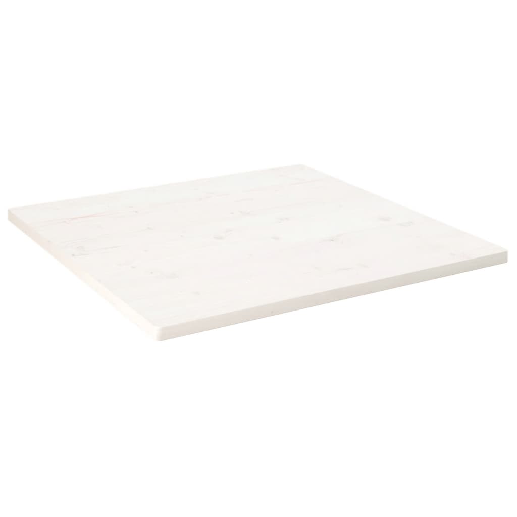 vidaXL Tischplatte Weiß 90x90x2,5 cm Massivholz Kiefer Quadratisch