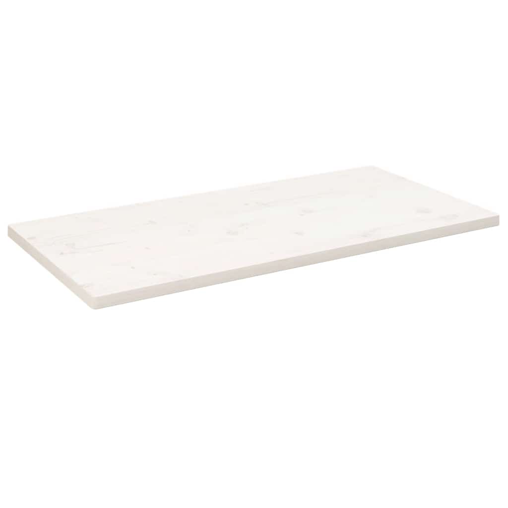 vidaXL Blat de masă alb 110x60x2,5 cm lemn masiv de pin dreptunghiular