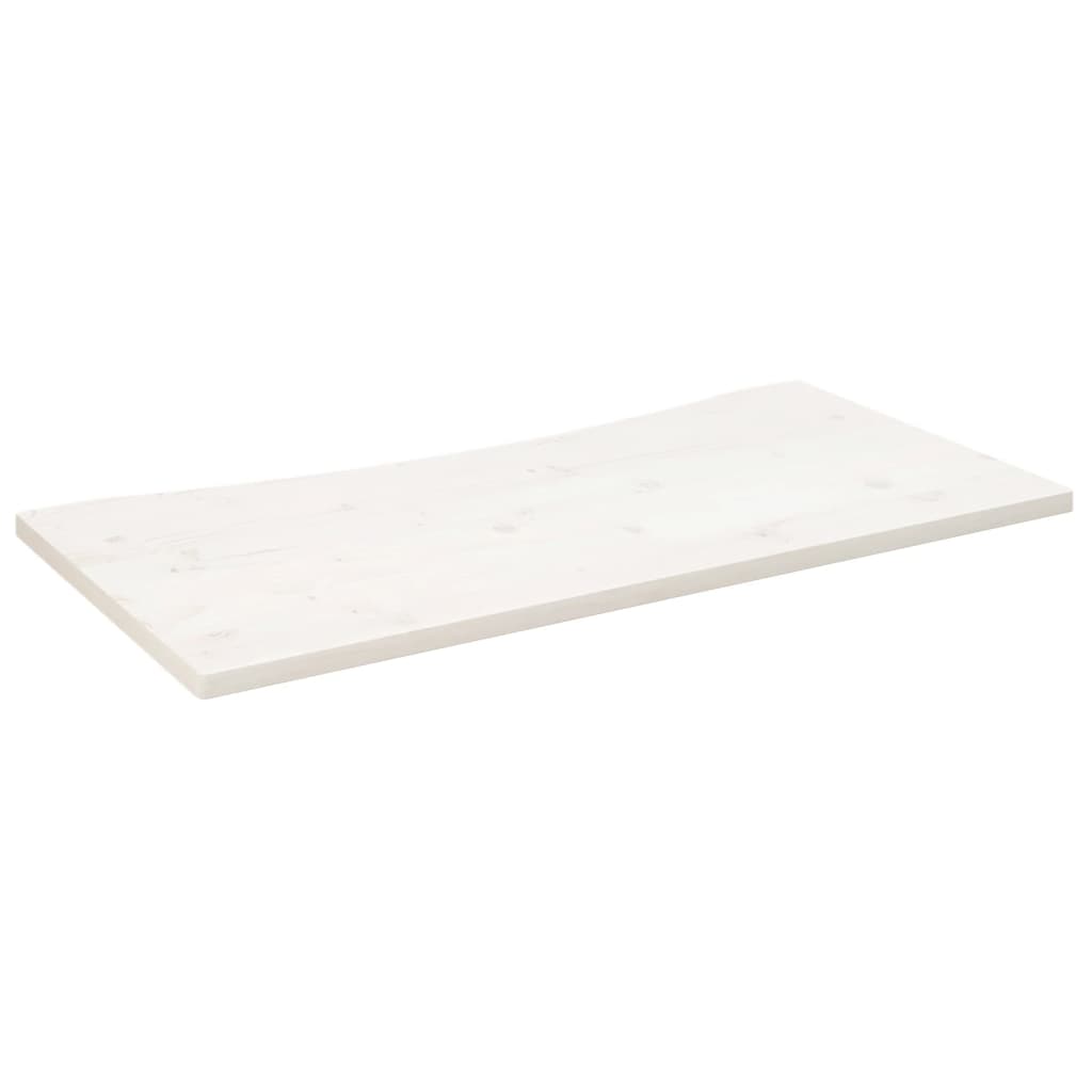 Fehér tömör fenyőfa asztallap 110 x 55 x 2,5 cm 