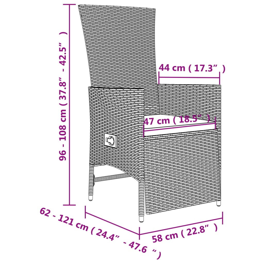 Set mobilier de grădină cu perne, 5 piese, bej, poliratan