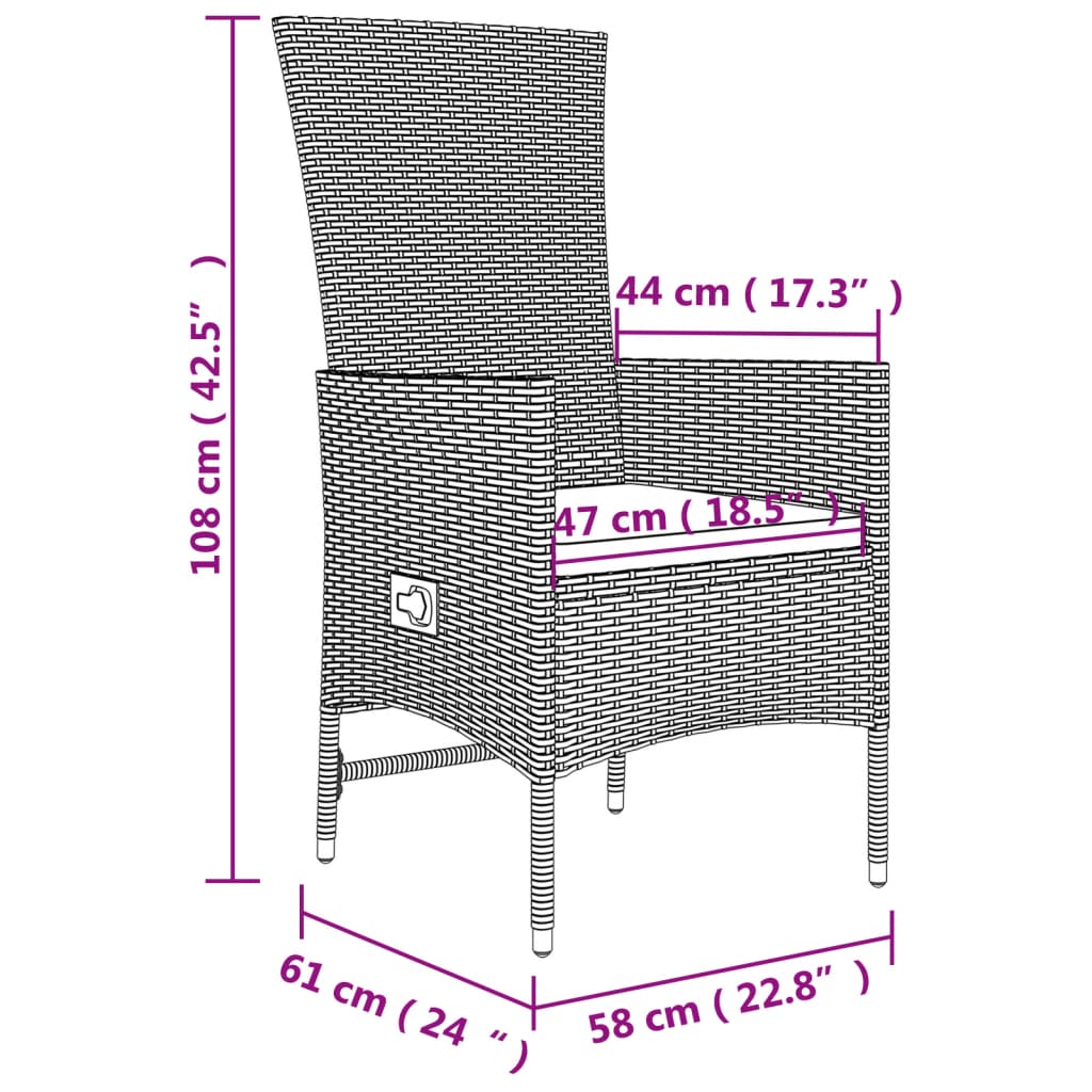 Zestaw mebli ogrodowych rattan PE, beżowy, 8 krzeseł, stół 190x90 cm