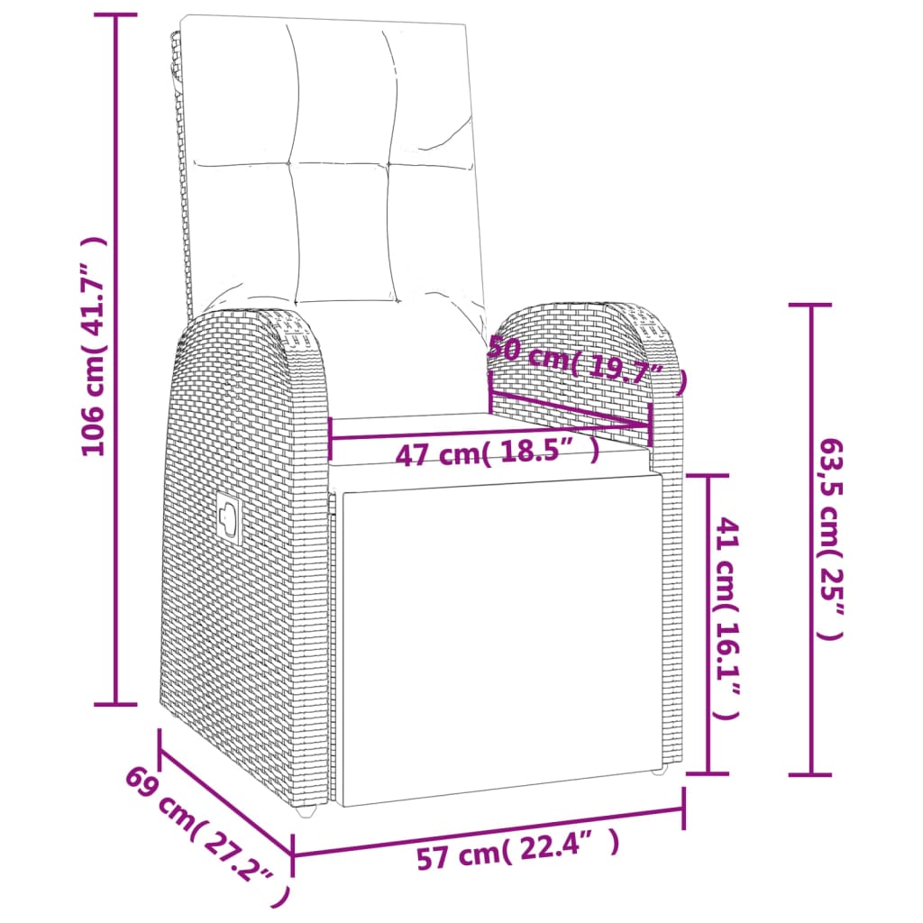 Set mobilier de grădină cu perne, 7 piese, negru, poliratan