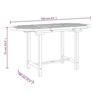 Rozkládací zahradní stůl 110–160x80x75 cm masivní teakové dřevo - obrázek 8