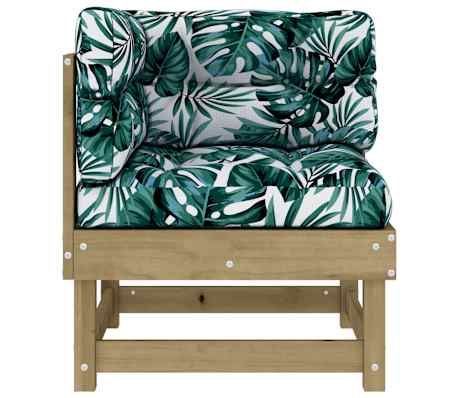 vidaXL Hjørnesofa med puter impregnert furu