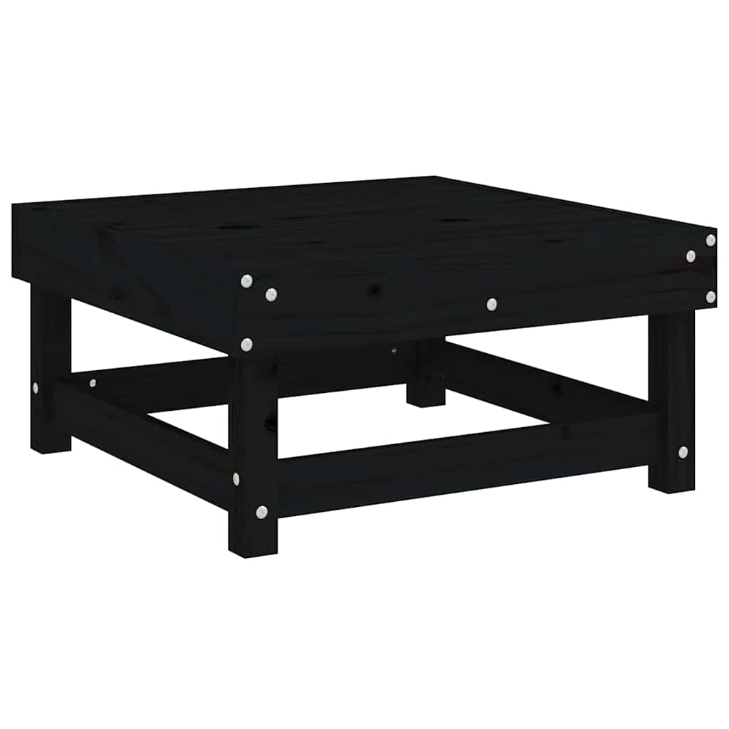 Thumbnail - vidaXL Gartenhocker mit Kissen Schwarz Massivholz Kiefer