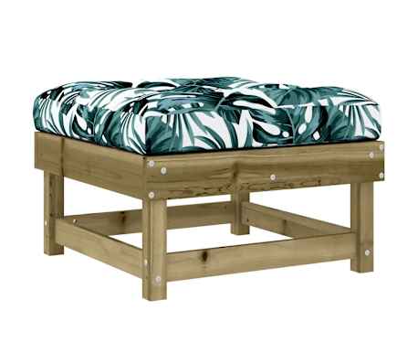 vidaXL Garden Footstool with Cushion Impregnated Wood Pine | vidaXL.ie