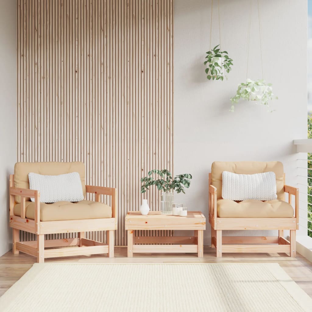 Gartenstühle mit Kissen 2 Stk. Massivholz Kiefer kaufen