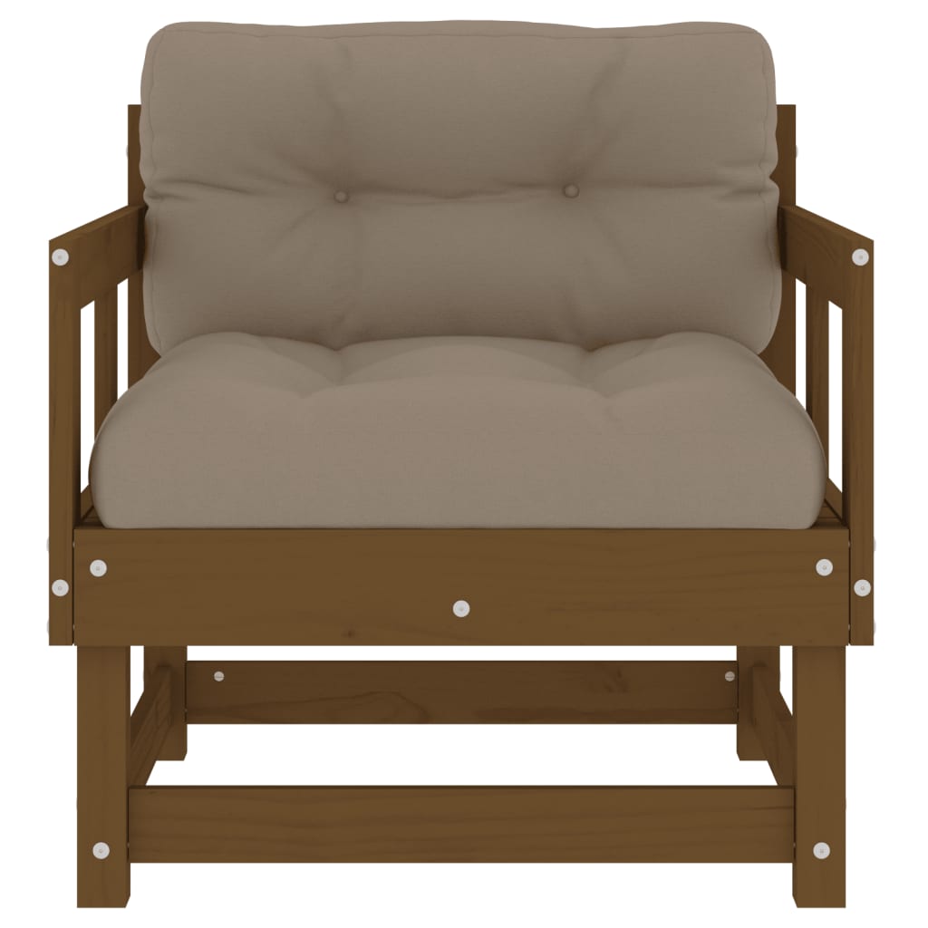 Gartenstühle mit Kissen 2 Stk. Honigbraun Massivholz Kiefer kaufen 4