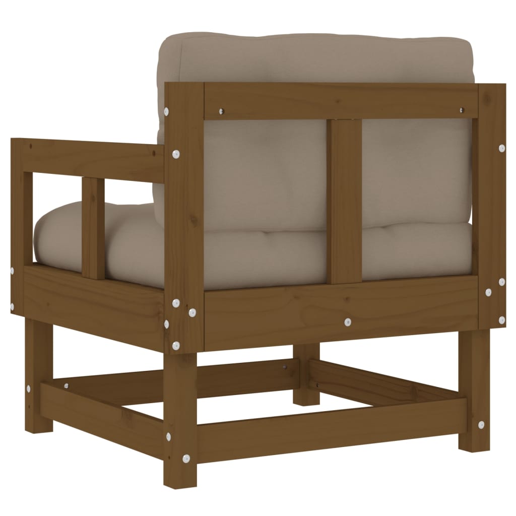Gartenstühle mit Kissen 2 Stk. Honigbraun Massivholz Kiefer kaufen 6