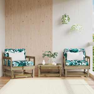 Vrtni stoli z blazino 2 kosa impregnirana borovina