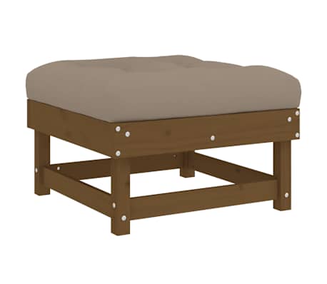 vidaXL Taburete de grădină cu perne 2 buc. maro miere lemn masiv pin