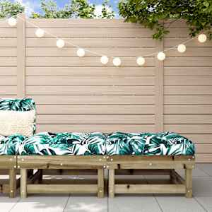 Vrtni stolček za noge z blazino 2 kosa impregnirana borovina