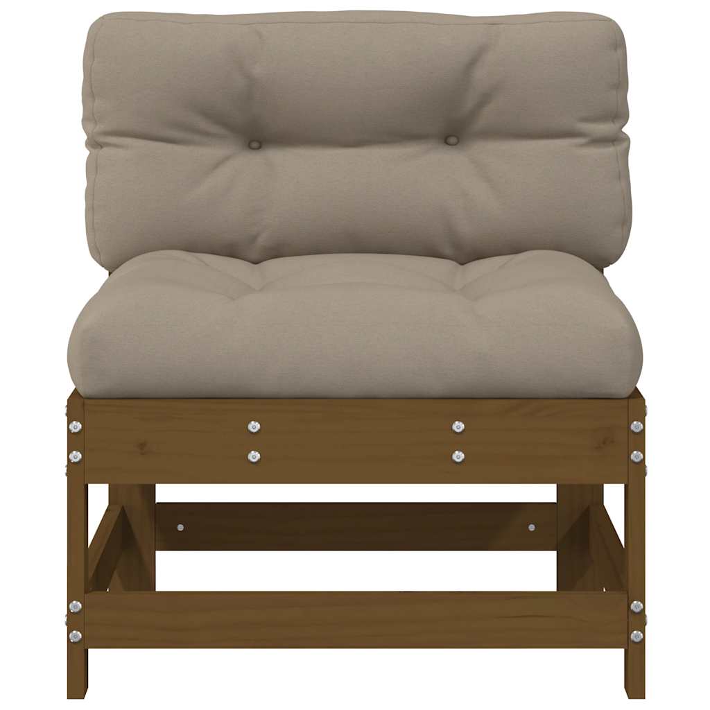 Thumbnail - vidaXL Mittelsofa mit Kissen Honigbraun Massivholz Kiefer
