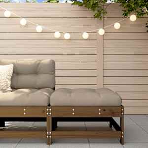 Vrtni stolček za noge z blazino medeno rjava trdna borovina