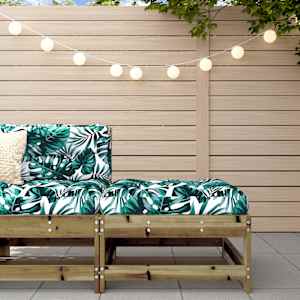 Vrtni stolček za noge z blazino impregnirana borovina