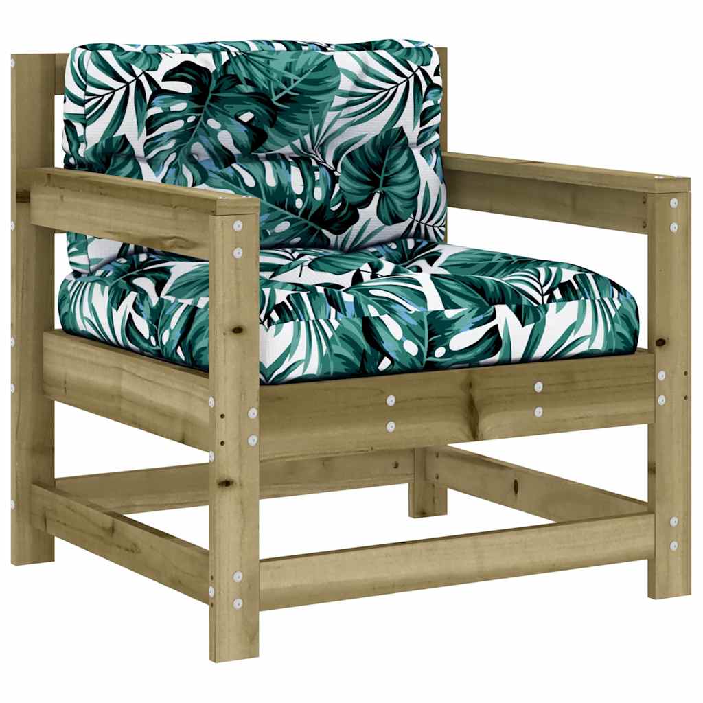 vidaXL Tuinstoelen 2 st met kussens geïmpregneerd grenenhout afbeelding