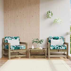 Vrtni stoli z blazino 2 kosa impregnirana borovina