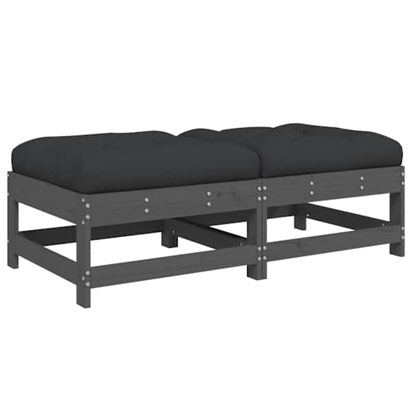 vidaXL aia jalapingid patjadega 2 tk, hall, m&auml;nnipuit