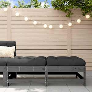 Vrtni stolček za noge z blazino 2 kosa siva trdna borovina