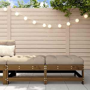 Vrtni stolček za noge z blazino 2 kos med. rjava trdna borovina