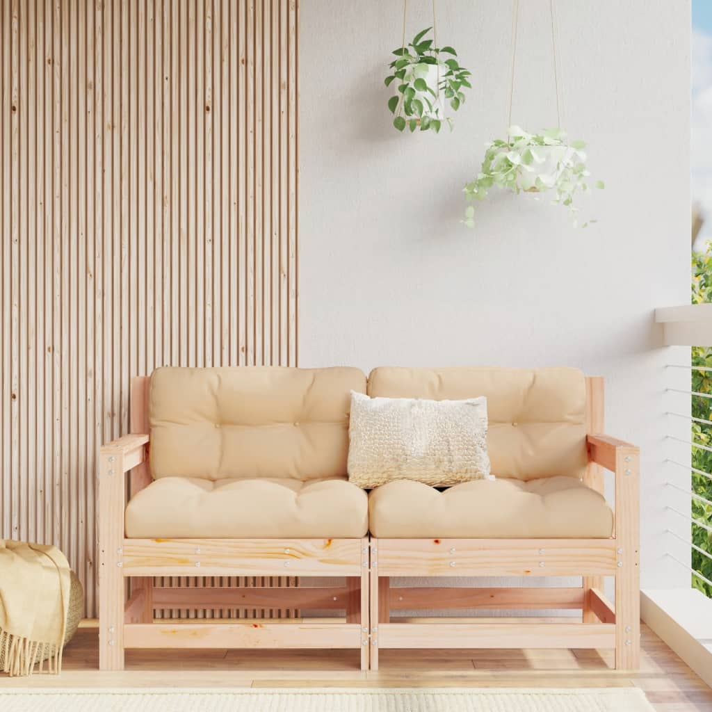 Vidaxl scaune de grădină cu perne, 2 buc., lemn masiv de pin