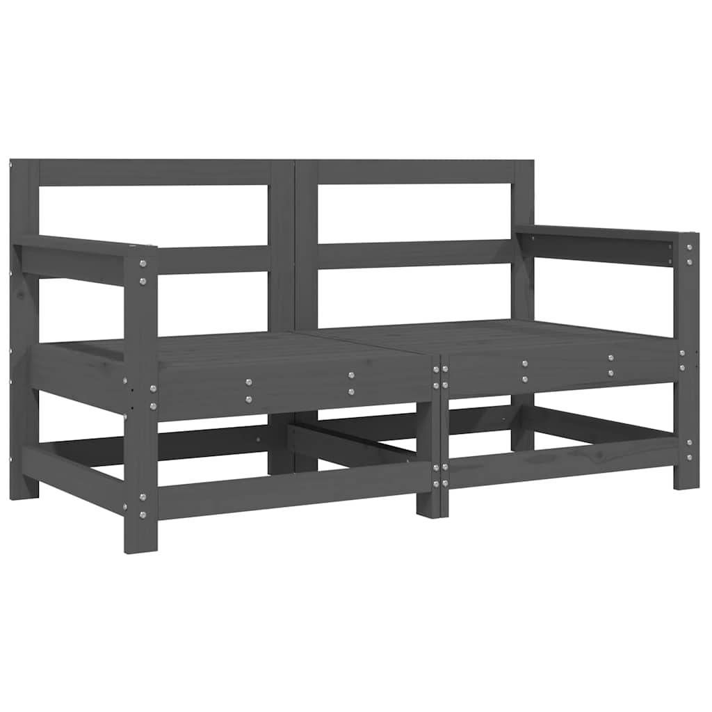vidaXL Tuinstoelen 2 st met kussens massief grenenhout grijs afbeelding