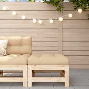 Vrtni stolček za noge z blazino trdna borovina