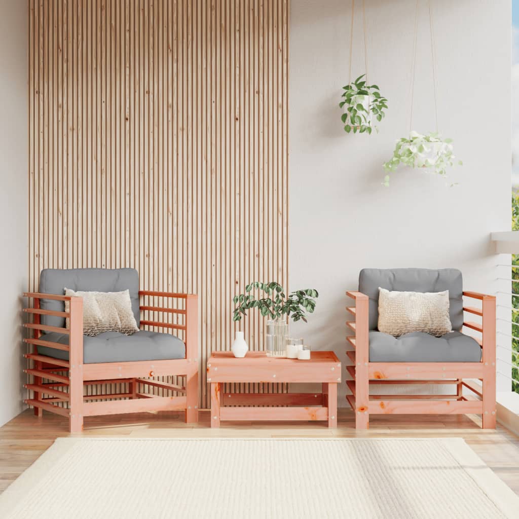 Zahradní židle s poduškami 2 ks masivní dřevo douglasky