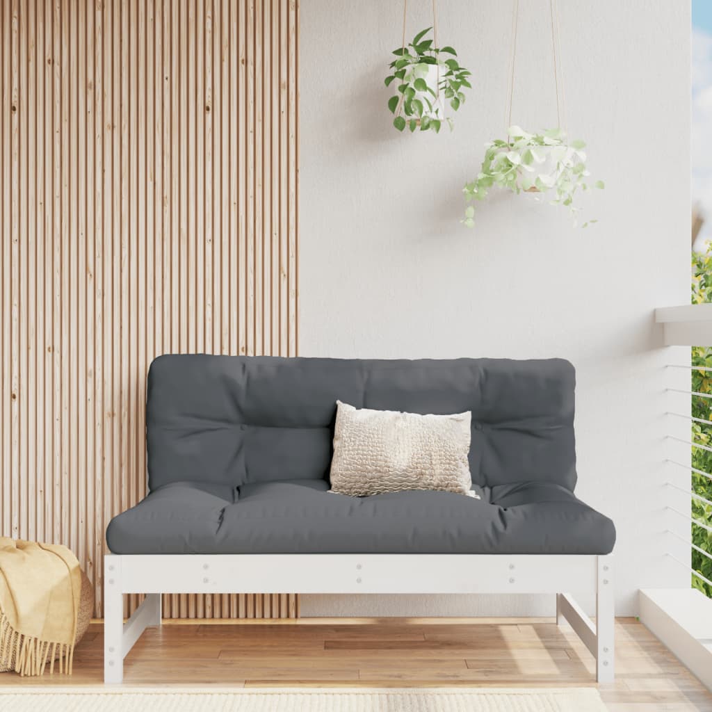 Canapé central 120x80 cm blanc bois de pin massif