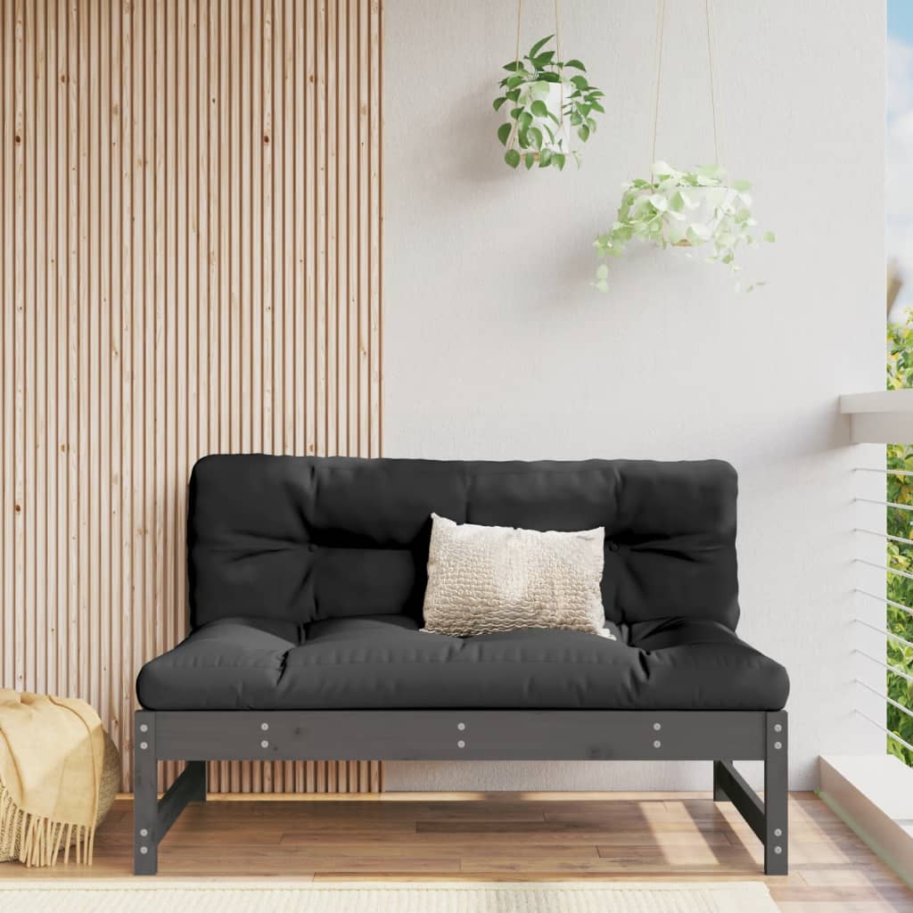 vidaXL midtermodul til sofa 120x80 cm massivt fyrretræ grå
