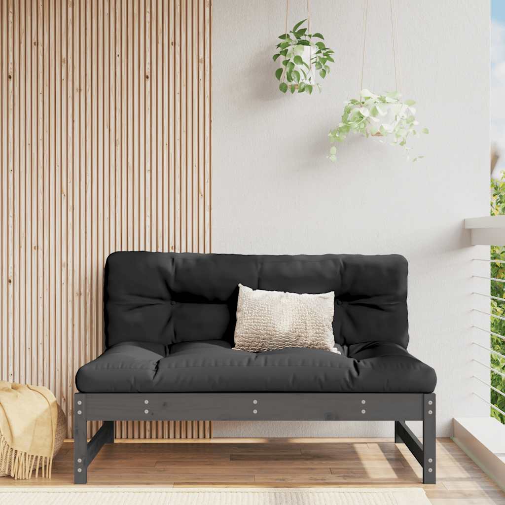 vidaXL Canapea de mijloc, 120x80 cm, gri, lemn masiv de pin