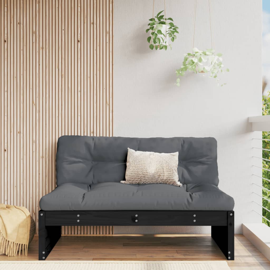 vidaXL midtermodul til sofa 120x80 cm massivt fyrretræ sort