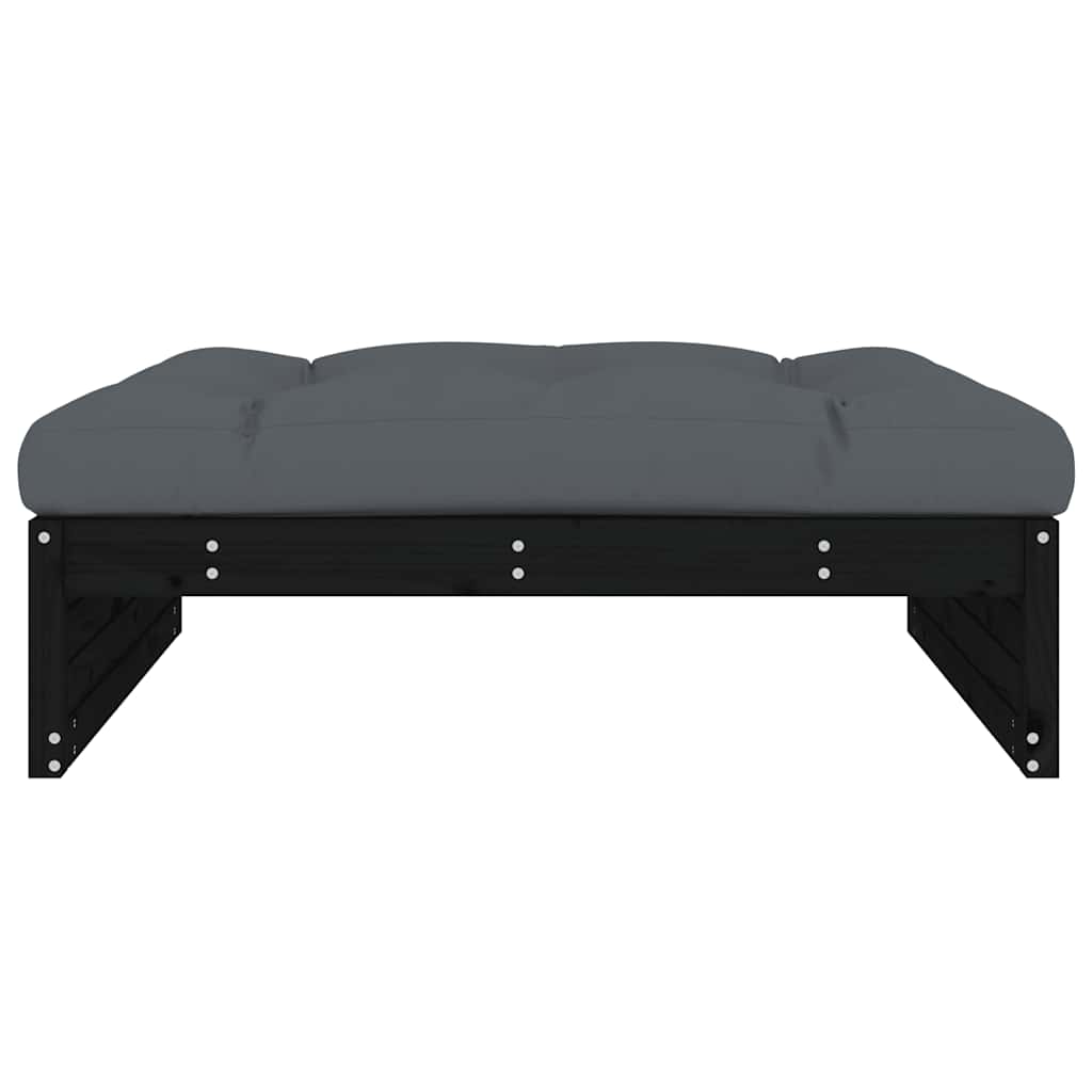 vidaXL Tuinvoetenbank 120x80 cm massief grenenhout zwart afbeelding