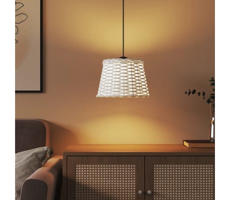 vidaXL Καπέλο Φωτιστικού Οροφής Λευκό Ø25x17 εκ. από Wicker